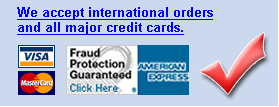 We accept international orders and all major credit cards.